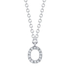 0.05CT 14K W/G DIAMOND NECKLACE - INITIAL O