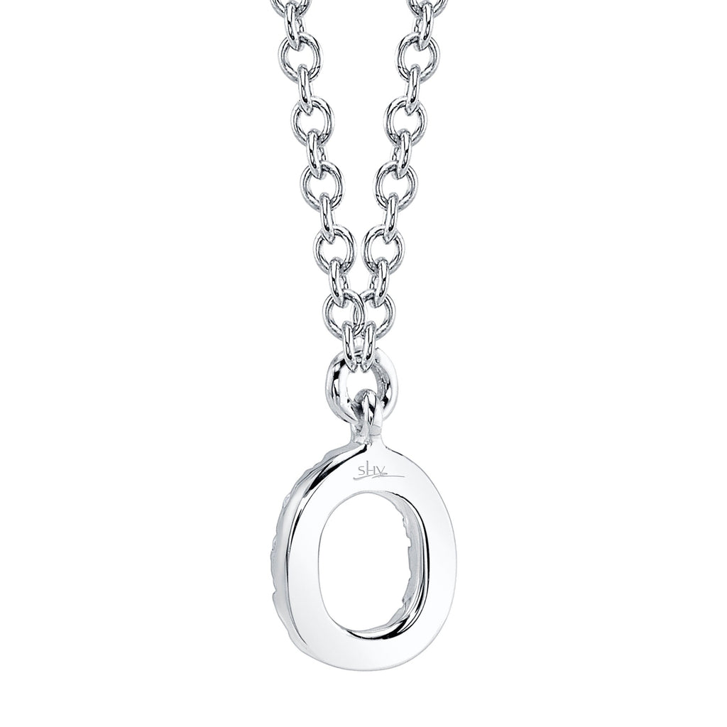 0.05CT 14K W/G DIAMOND NECKLACE - INITIAL O