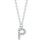 0.04CT 14K W/G DIAMOND NECKLACE - INITIAL P