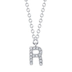 0.05CT 14K W/G DIAMOND NECKLACE - INITIAL R