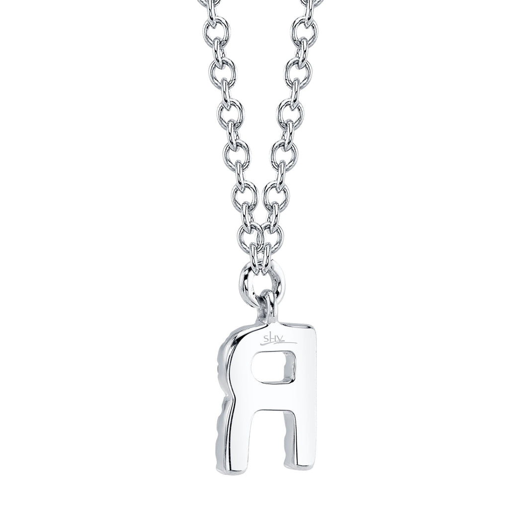 0.05CT 14K W/G DIAMOND NECKLACE - INITIAL R