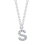 0.05CT 14K W/G DIAMOND NECKLACE - INITIAL S