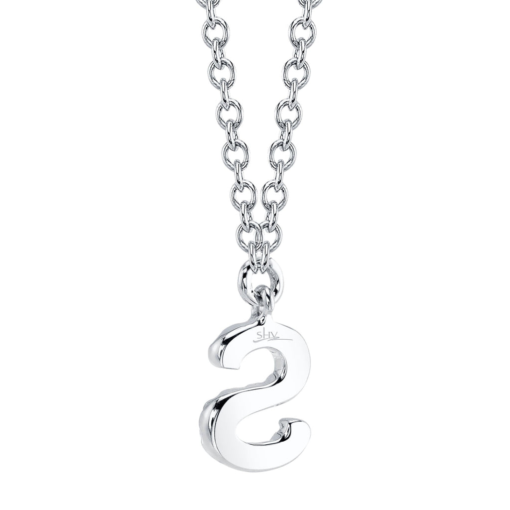 0.05CT 14K W/G DIAMOND NECKLACE - INITIAL S