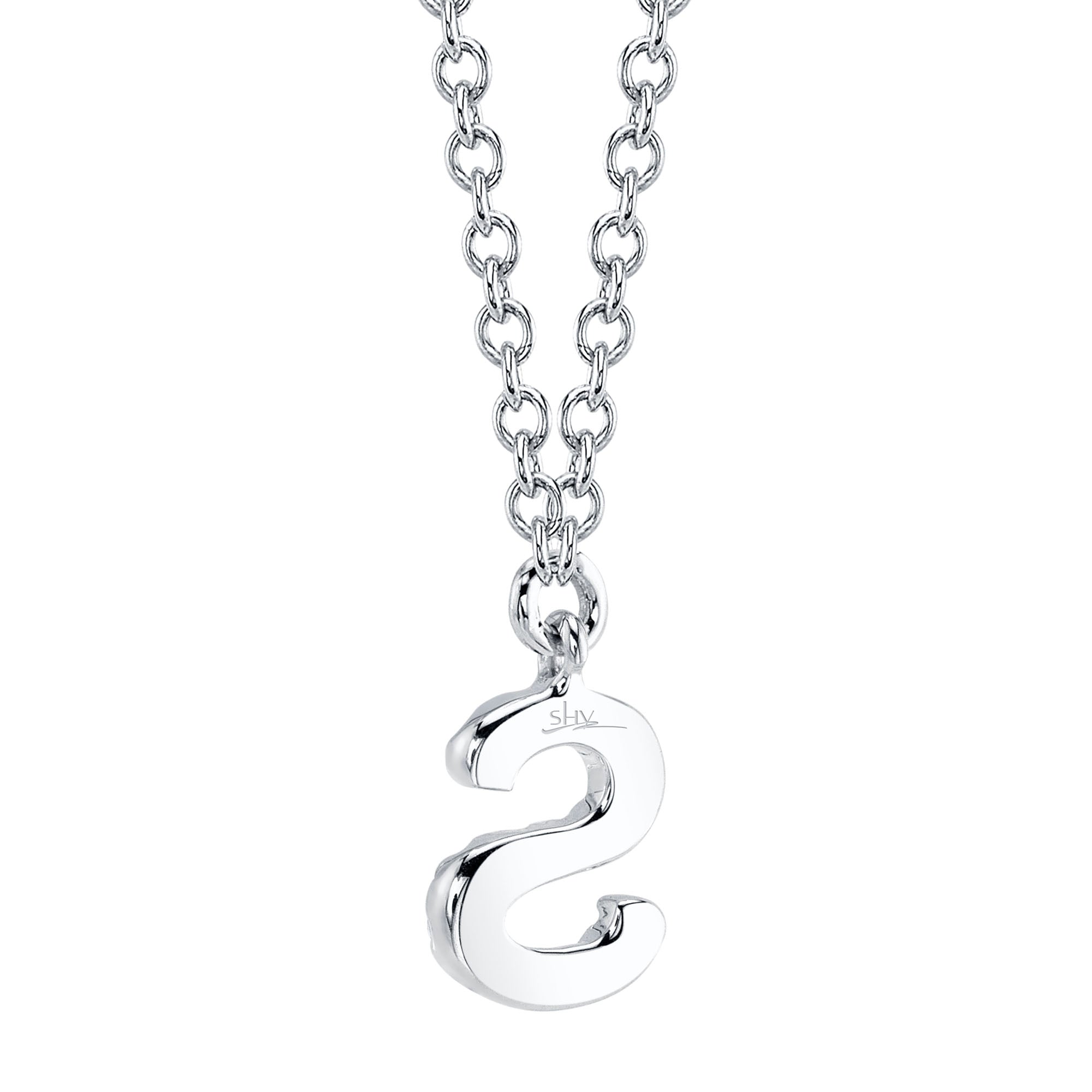 0.05CT 14K W/G DIAMOND NECKLACE - INITIAL S