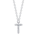 0.03CT 14K W/G DIAMOND NECKLACE - INITIAL T