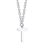 0.03CT 14K W/G DIAMOND NECKLACE - INITIAL T