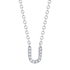 0.04CT 14K W/G DIAMOND NECKLACE - INITIAL U