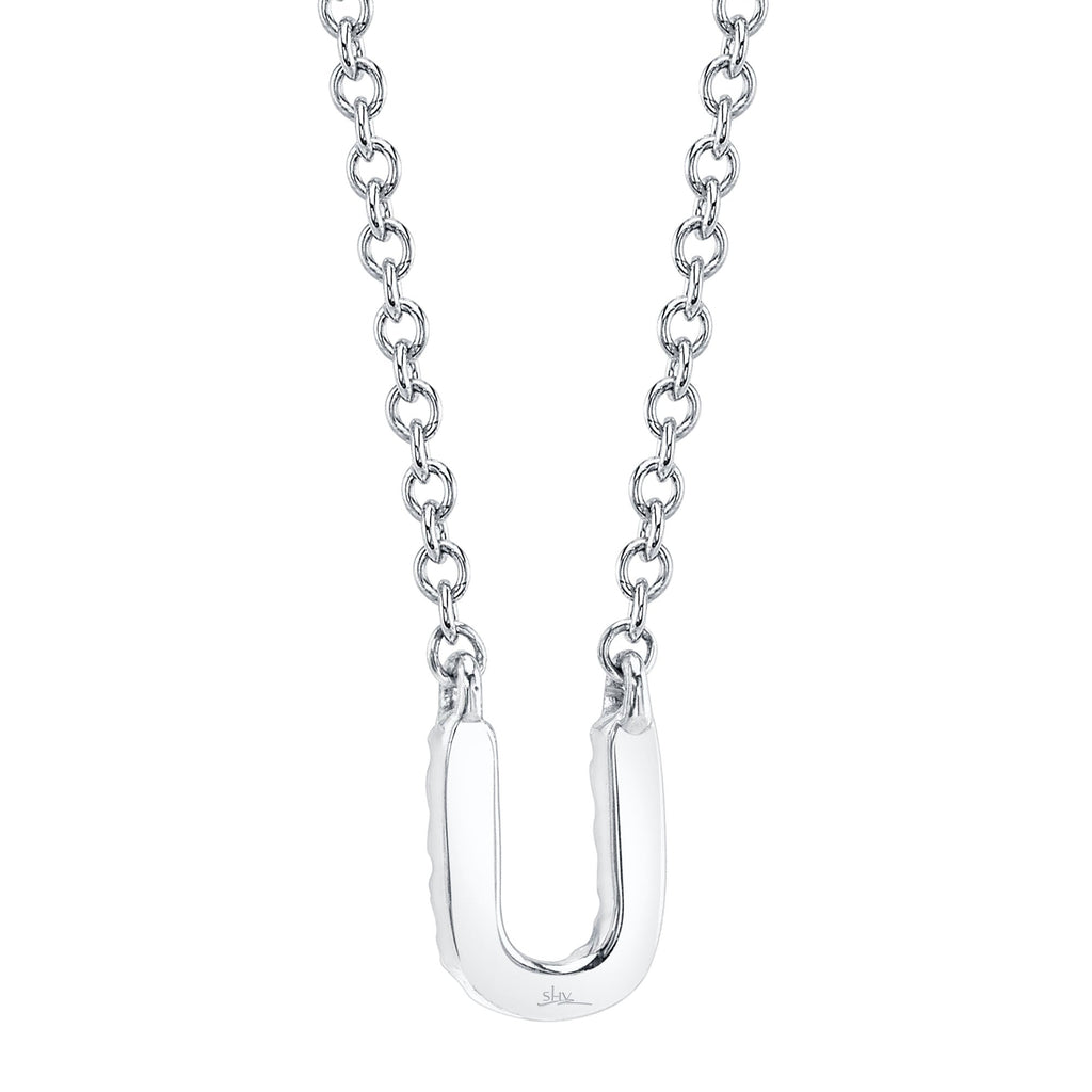 0.04CT 14K W/G DIAMOND NECKLACE - INITIAL U