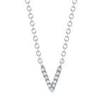 0.03CT 14K W/G DIAMOND NECKLACE - INITIAL V