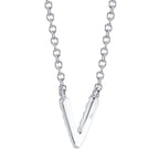 0.03CT 14K W/G DIAMOND NECKLACE - INITIAL V