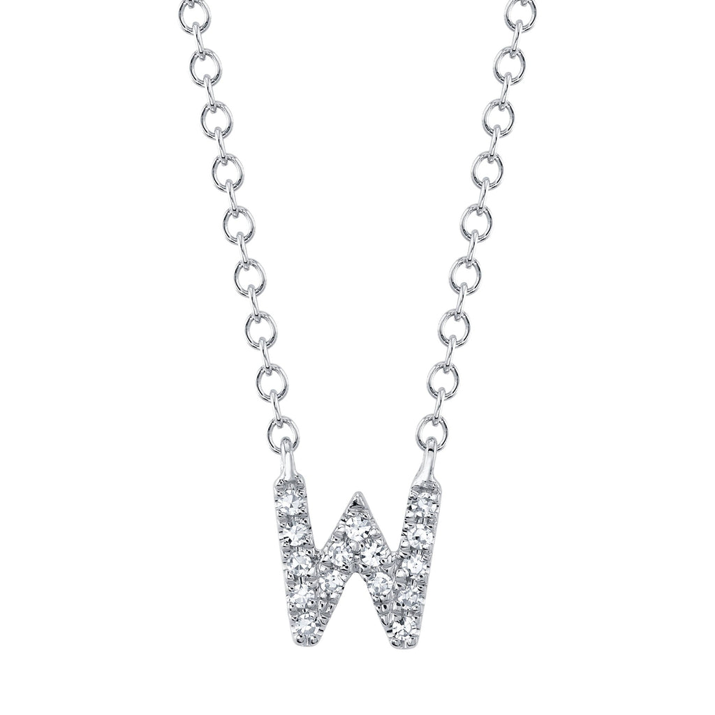 0.05CT 14K W/G DIAMOND NECKLACE - INITIAL W