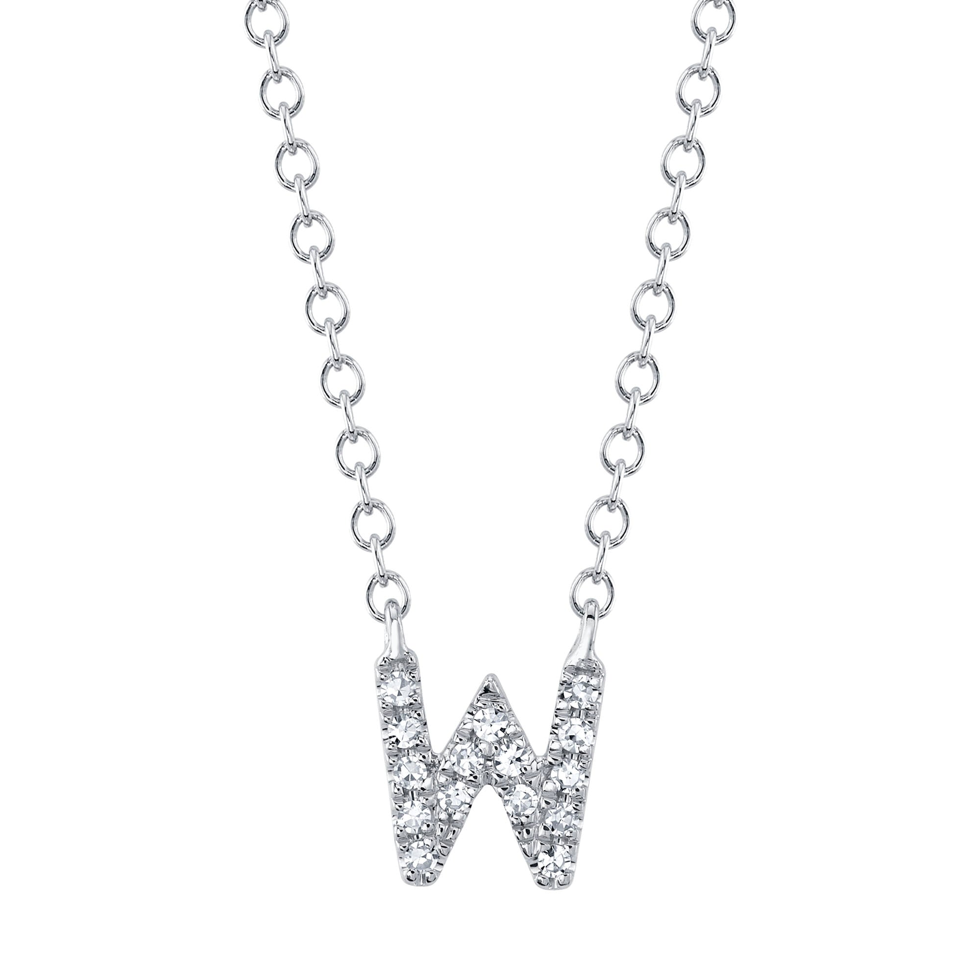 0.05CT 14K W/G DIAMOND NECKLACE - INITIAL W