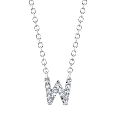 0.05CT 14K W/G DIAMOND NECKLACE - INITIAL W
