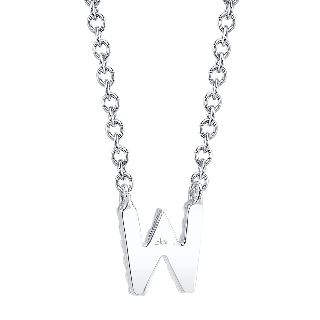 0.05CT 14K W/G DIAMOND NECKLACE - INITIAL W
