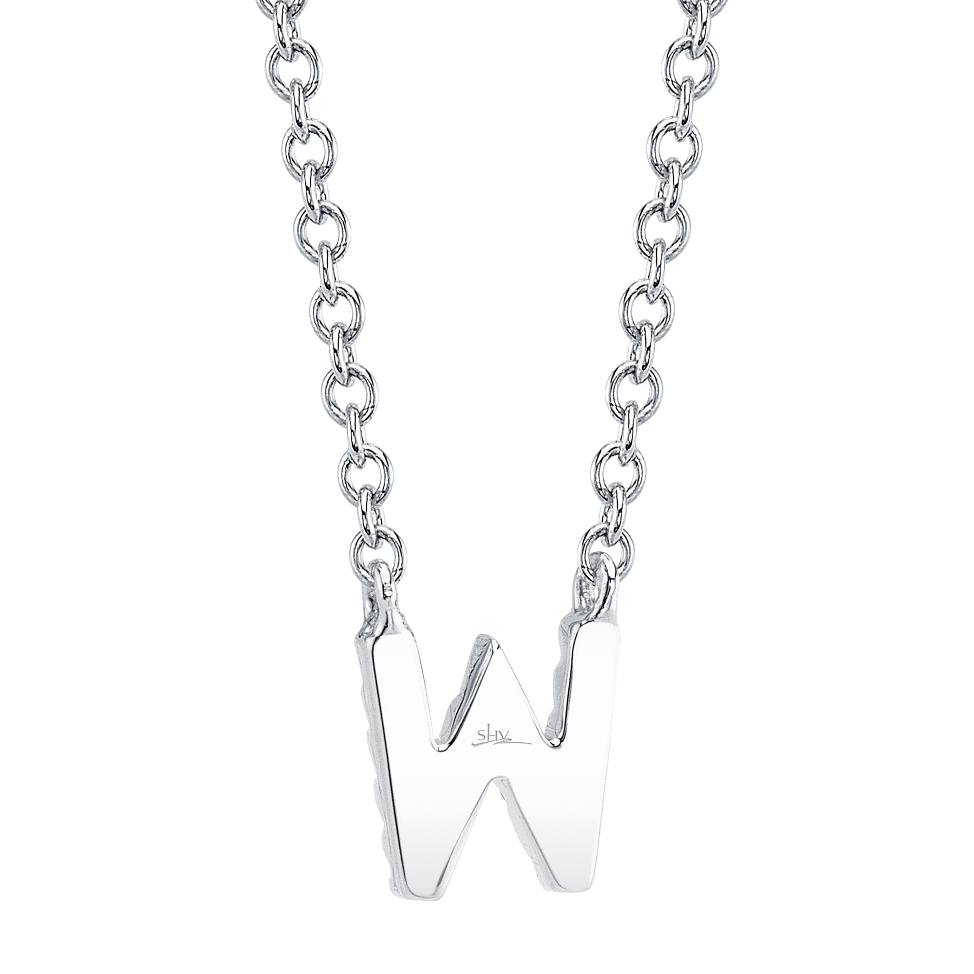 0.05CT 14K W/G DIAMOND NECKLACE - INITIAL W