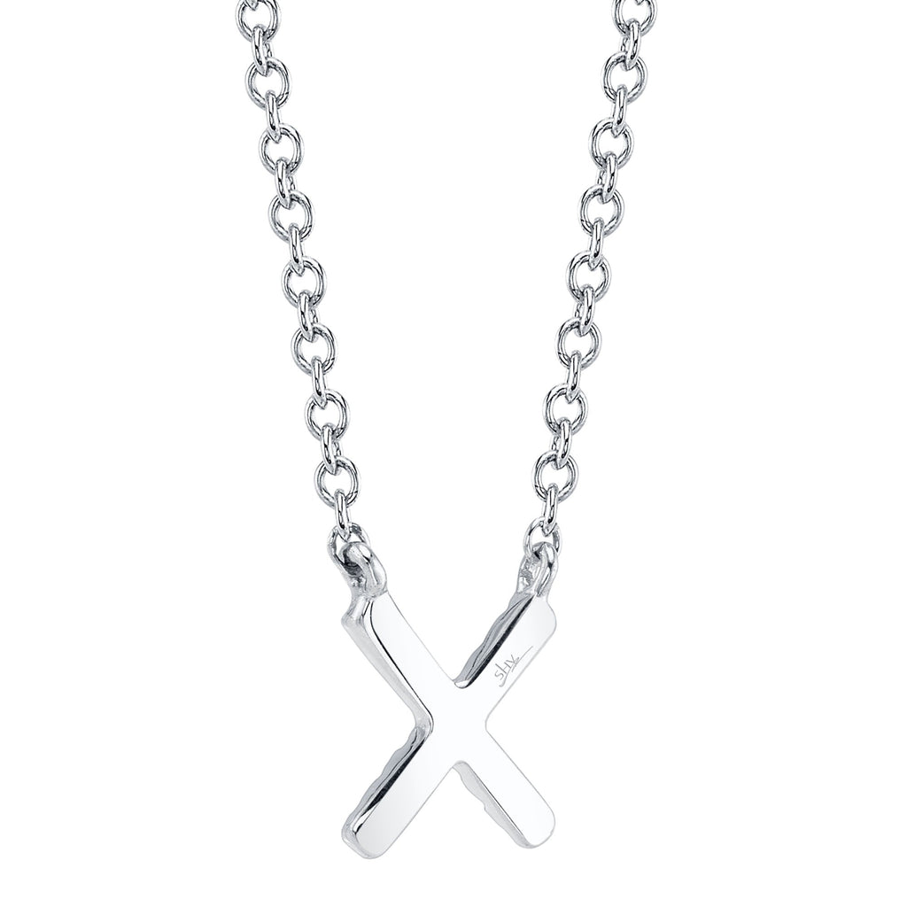 0.04CT 14K W/G DIAMOND NECKLACE - INITIAL X
