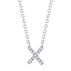 0.04CT 14K W/G DIAMOND NECKLACE - INITIAL X