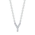 0.03CT 14K W/G DIAMOND NECKLACE - INITIAL Y