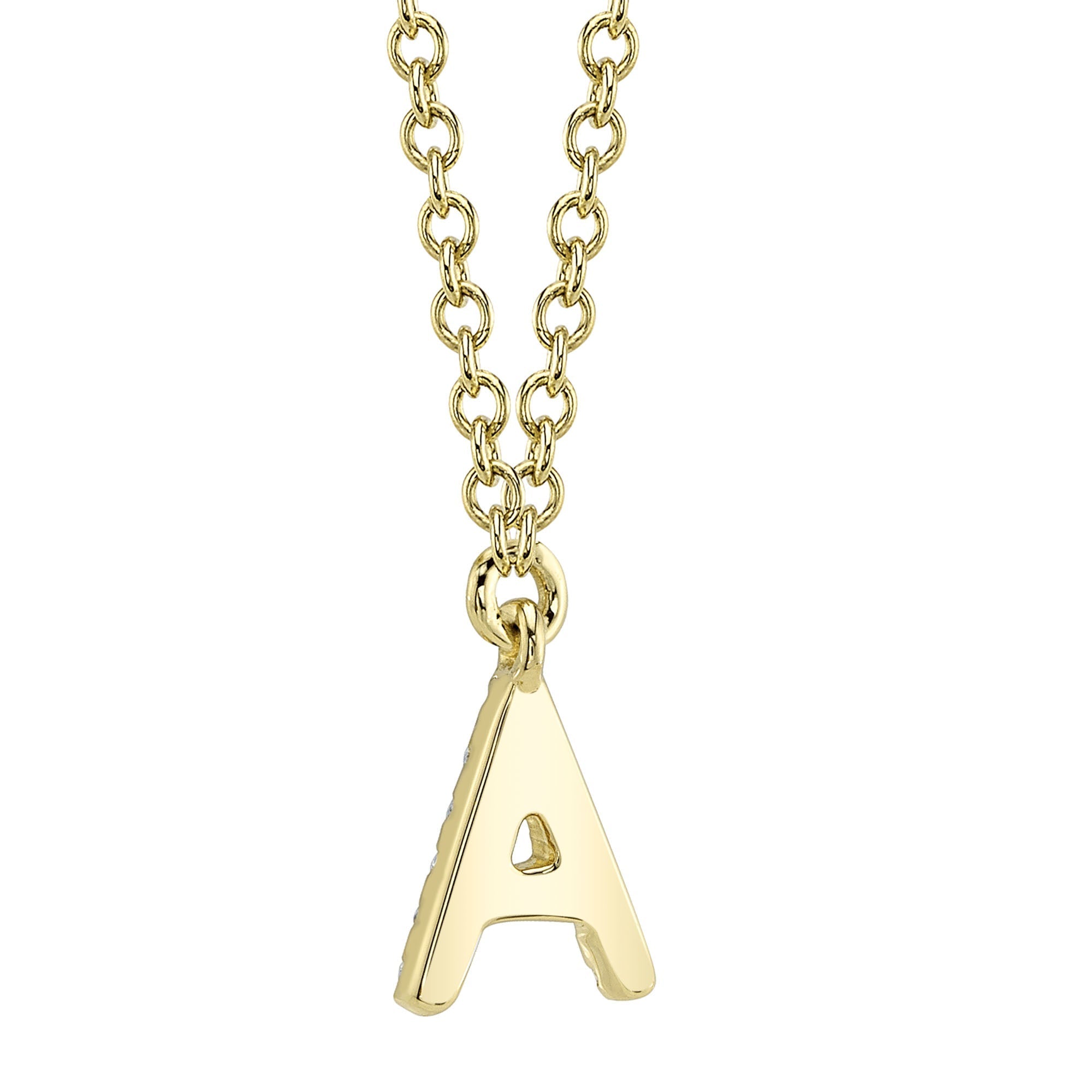 0.04CT 14K Y/G DIAMOND NECKLACE - INITIAL A