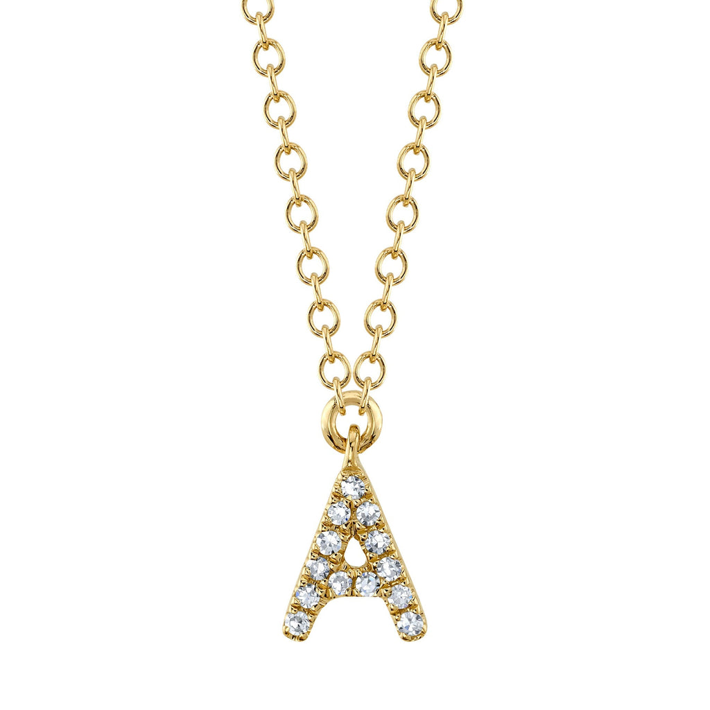 0.04CT 14K Y/G DIAMOND NECKLACE - INITIAL A
