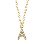 0.04CT 14K Y/G DIAMOND NECKLACE - INITIAL A