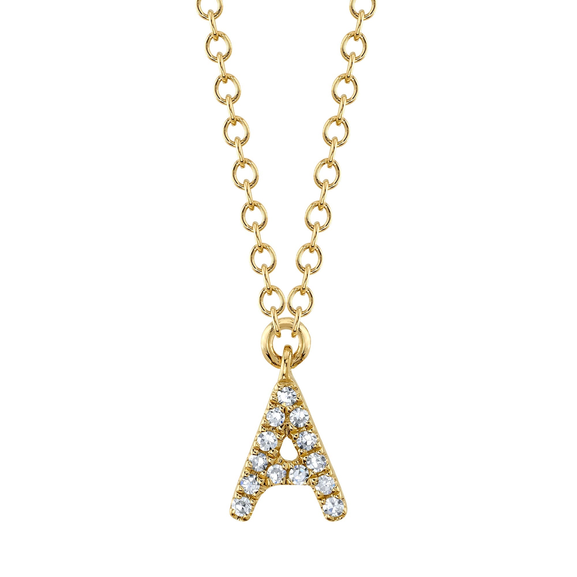 0.04CT 14K Y/G DIAMOND NECKLACE - INITIAL A