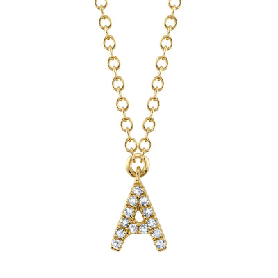 0.04CT 14K Y/G DIAMOND NECKLACE - INITIAL A