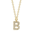 0.06CT 14K Y/G DIAMOND NECKLACE - INITIAL B
