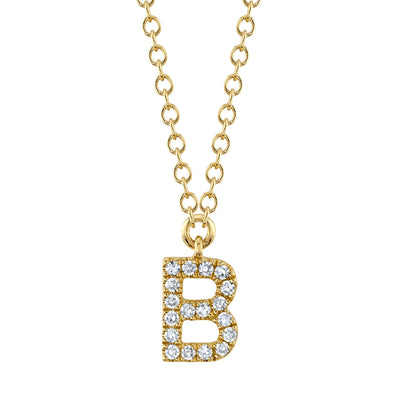 0.06CT 14K Y/G DIAMOND NECKLACE - INITIAL B