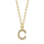 0.04CT 14K Y/G DIAMOND NECKLACE - INITIAL C