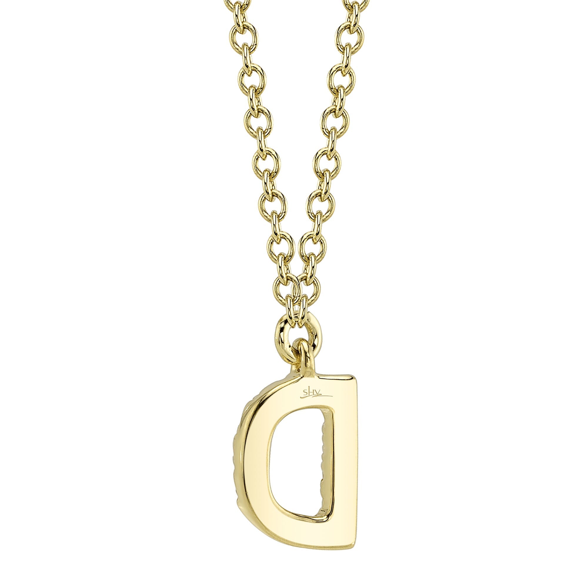 0.05CT 14K Y/G DIAMOND NECKLACE - INITIAL D