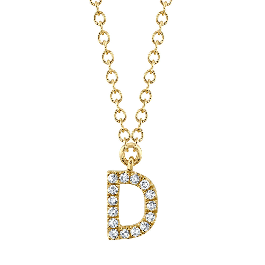 0.05CT 14K Y/G DIAMOND NECKLACE - INITIAL D