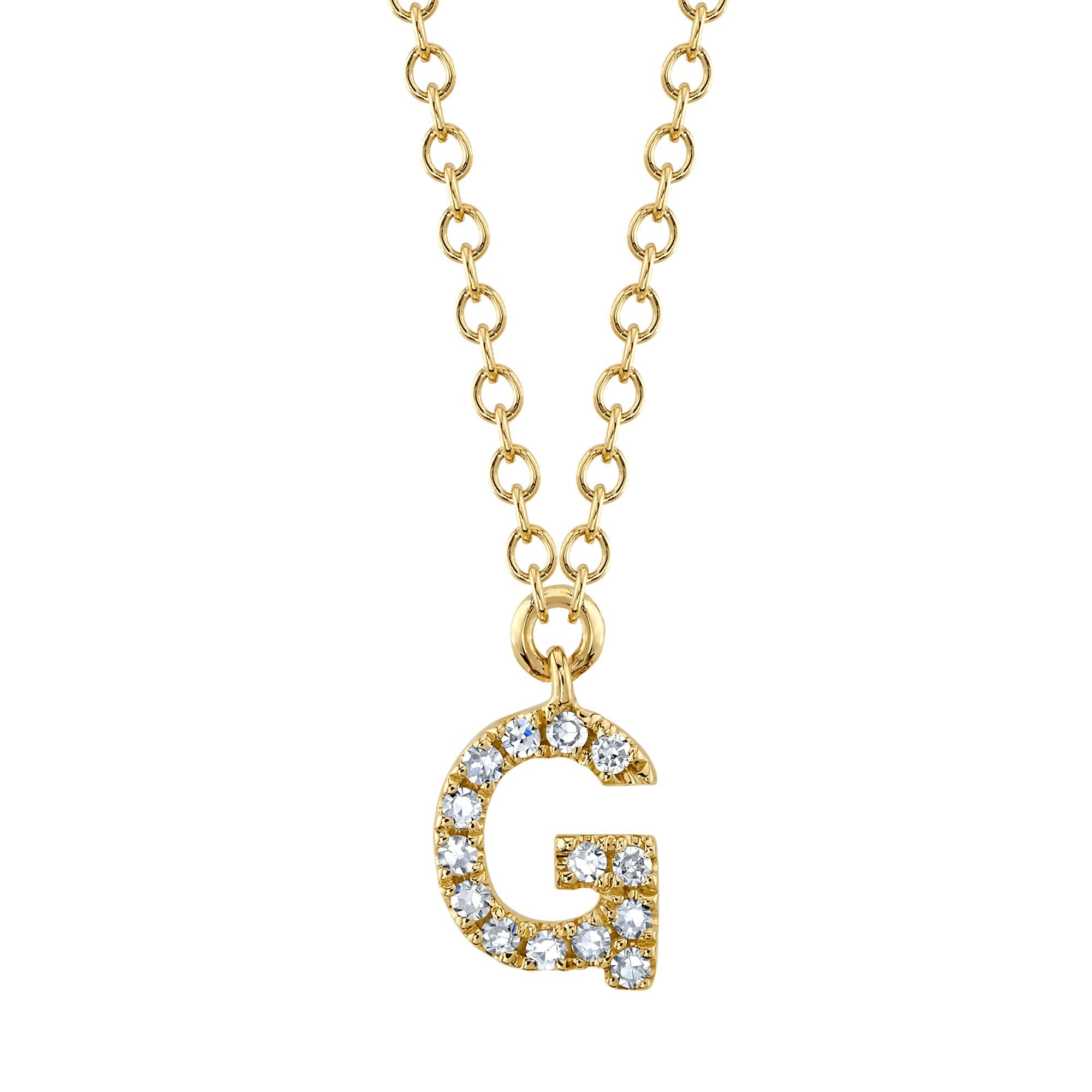 0.05CT 14K Y/G DIAMOND NECKLACE - INITIAL G