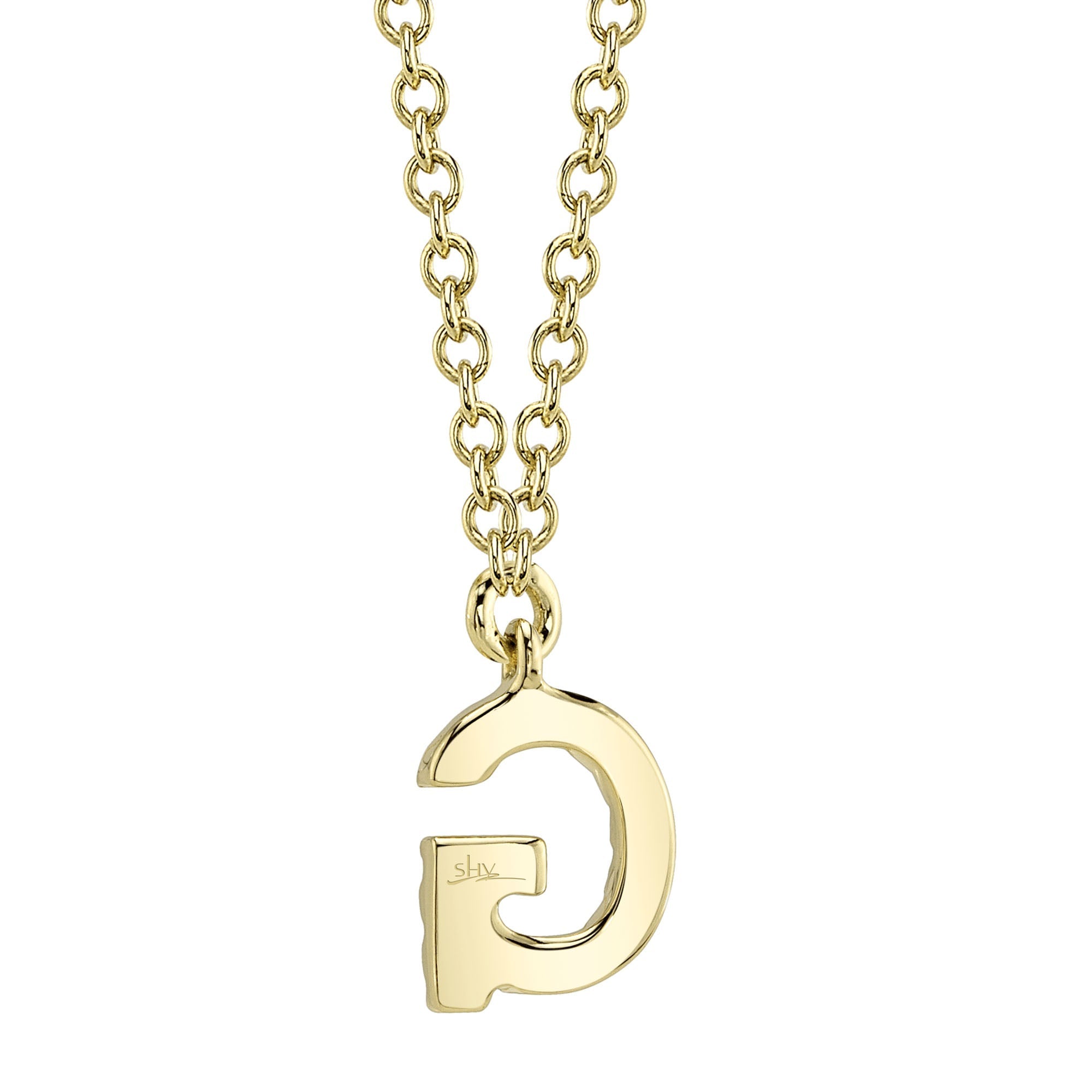 0.05CT 14K Y/G DIAMOND NECKLACE - INITIAL G