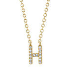 0.05CT 14K Y/G DIAMOND NECKLACE - INITIAL H