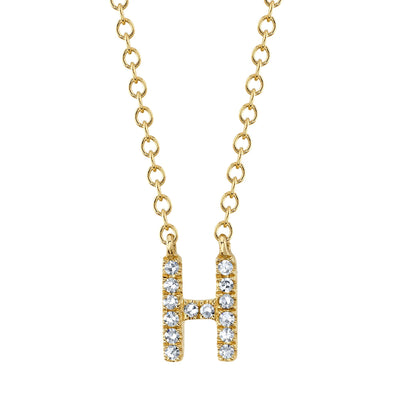 0.05CT 14K Y/G DIAMOND NECKLACE - INITIAL H