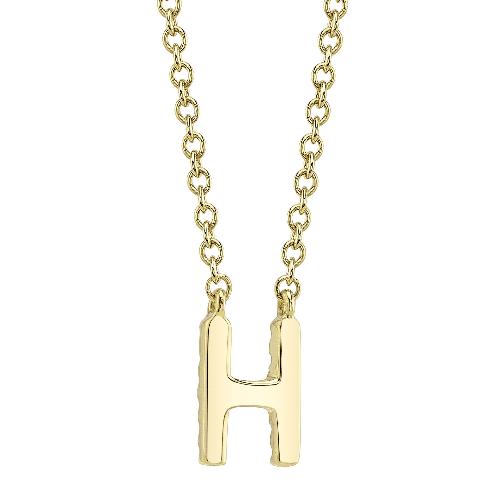 0.05CT 14K Y/G DIAMOND NECKLACE - INITIAL H