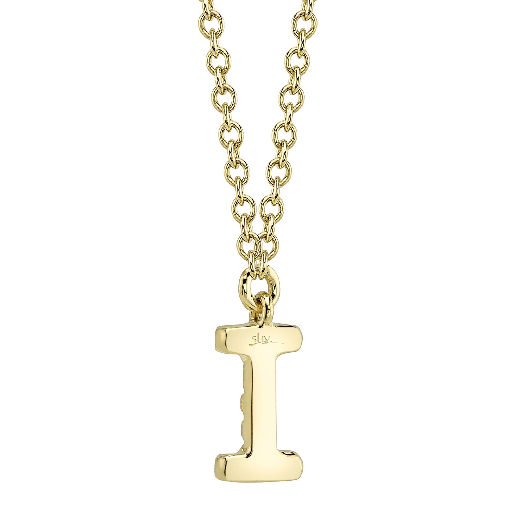 0.03CT 14K Y/G DIAMOND NECKLACE - INITIAL I
