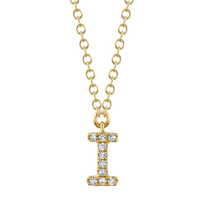 0.03CT 14K Y/G DIAMOND NECKLACE - INITIAL I