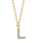 0.03CT 14K Y/G DIAMOND NECKLACE - INITIAL L