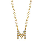 0.05CT 14K Y/G DIAMOND NECKLACE - INITIAL M