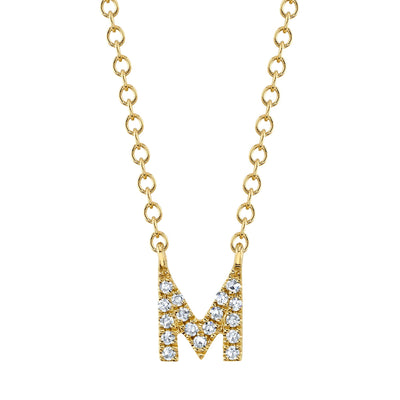 0.05CT 14K Y/G DIAMOND NECKLACE - INITIAL M