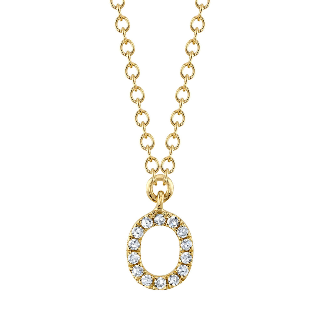 0.05CT 14K Y/G DIAMOND NECKLACE - INITIAL O
