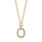0.05CT 14K Y/G DIAMOND NECKLACE - INITIAL O