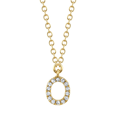 0.05CT 14K Y/G DIAMOND NECKLACE - INITIAL O