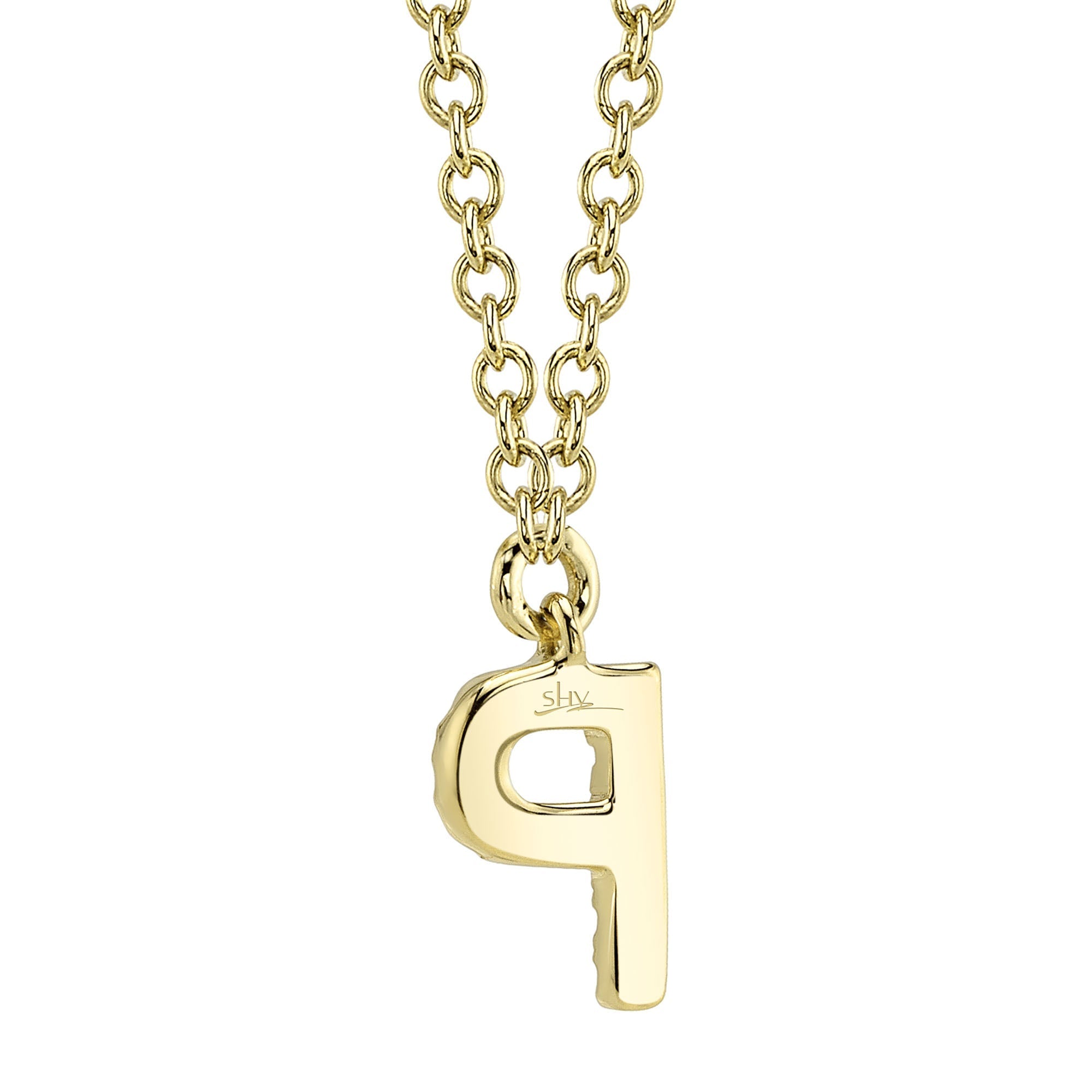 0.04CT 14K Y/G DIAMOND NECKLACE - INITIAL P