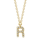 0.05CT 14K Y/G DIAMOND NECKLACE - INITIAL R