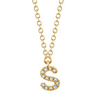 0.05CT 14K Y/G DIAMOND NECKLACE - INITIAL S