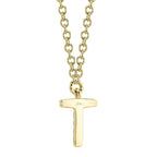 0.03CT 14K Y/G DIAMOND NECKLACE - INITIAL T