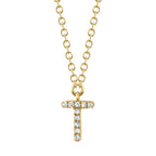 0.03CT 14K Y/G DIAMOND NECKLACE - INITIAL T